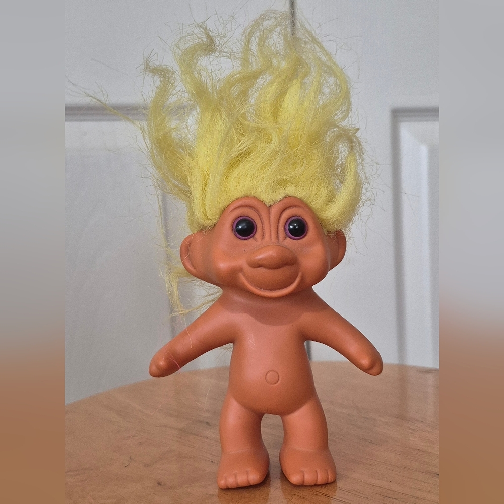 TNT Troll Doll with Yellow Hair And Violet Eyes